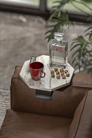 Yan Sehpa Ayarlanabilir Tepsi Dekoratif Modern Tepsi Sekizgen Efes