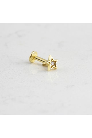 Glorria Altın Yıldız Tragus Piercing Çok Renkli 31980781