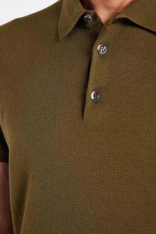 Tudors Erkek Slim Fit Dar Kesim Pamuklu Örme Triko Haki Polo Yaka Tişört-34241 Haki