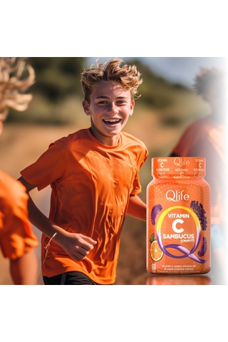 Qlife Vitamin C Portakal Aromalı Vitamin Ve Mineral içeren Takviye Edici Gıda 60 Gummies