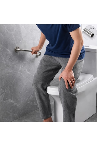30 Cm Yaşlı Engelli Tutunma Barı Banyo Wc Destek Kolu Açık Gri