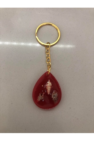 Lim10lubahce Kırmızı Deniz Kabuklu Anahtarlık Kırmızı