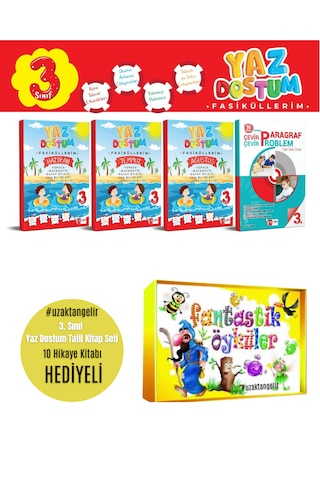 3. Sınıf Yaz Dostum Tatil Seti +fantastik Öyküler Hikaye Seti