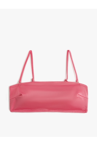 Koton Simli Straplez Bikini Üstü Pedli Astarlı Çıkarılabilir Askı Detaylı Pembe 4sak10232mm Gül