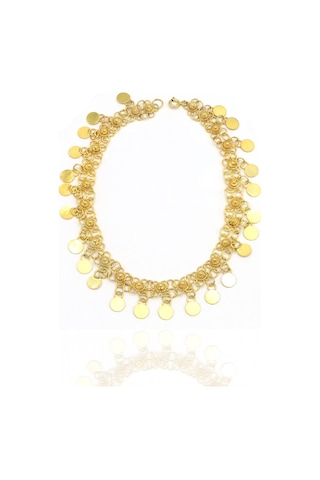 Midyat Nurtaş Gümüş Pullu Sallantılı Altın Kaplama Kişniş Telkari Gümüş Halhal Altın