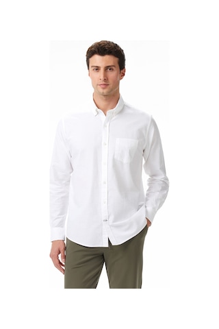 Nautica Erkek Beyaz Classic Fit Gömlek Düz W57435t Beyaz