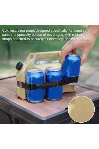 Vkemall Khaki Dışarıda Kullanıma Uygun Buz Kutusu - 1.6l Kapasite, İçecekleri Soğutmak İçin Taşınabilir Pe+kauçuk Buzluk Çok Renkli