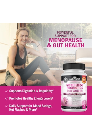 Bioschwartz Menopause Women - 40 Billion Cfu Probiotics Hot Flashes Night Sweats Mood Swings And Balance 60 Caps Aromasız