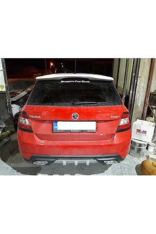 Skoda Fabia Difüzör Difizör Gri + Kare Egzoz Görünüm C Tip