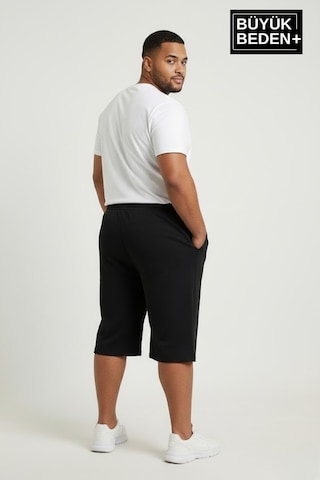 Süperlife Erkek Büyük Beden Şort 3xl-6xl Rahat Kesim Diz Altı Günlük Şort-spr26bsr591 Siyah