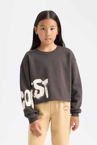 Defacto Kız Çocuk Bisiklet Yaka Baskılı Kalın Sweatshirt D2882a824wnar227 Antrasit