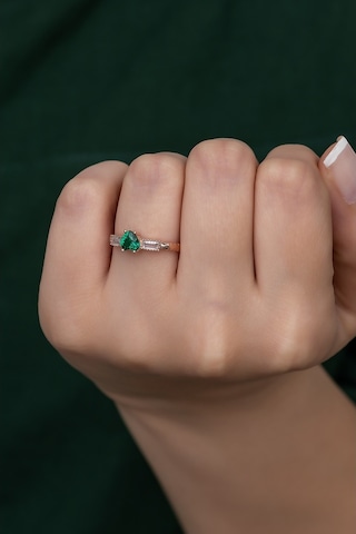 Gümüş Prenses Yüzük Rose Gold Kaplama 925 Ayar Gümüş Rose Gold (511780035)