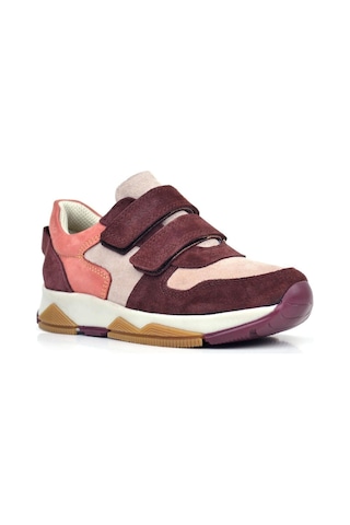 Ortopedikal 3880 Rakerplus Hakiki Deri Bordo Pudra Çocuk Sneakers Spor Ayakkabı Cırtlı Bordo Pudra