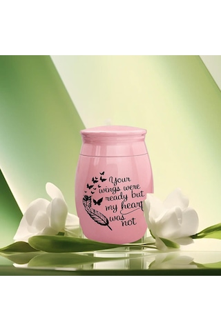 Homyl Çinko Alaşım Pet Urns Konteyner Kavanoz Yaprak-pembesi Altın