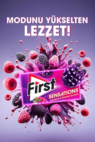 First Sensations Ahududu Karadut Aromalı Sakız 12 x 27 G