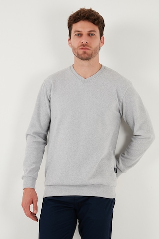 Buratti Pamuklu Regular Fit V Yaka Erkek Kazak 456202 V Gri