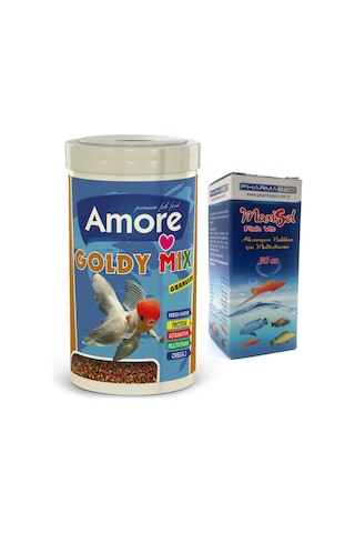 Goldy Mix Granules 1000ml Kutu Japon Balık Yemi + Fishvit Vitamin