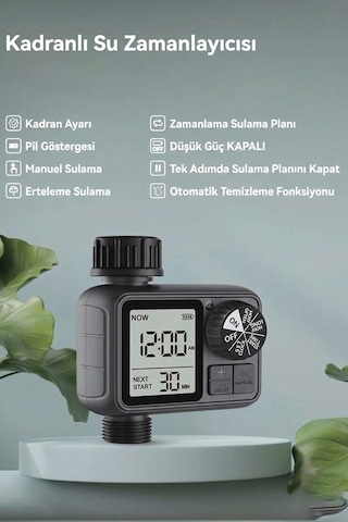 Akıllı Bahçe Sulama Dijital Su Zamanlayıcısı - Lcd Ekranlı, Ipx5 Su Geçirmez, Hassas Ayarlı