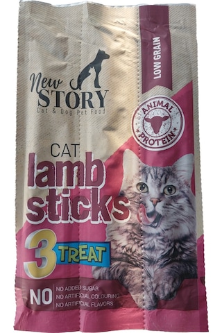 New Story Kuzu Etli Kedi Ödül Çubukları Lamb Cat Sticks 3 x 5 G