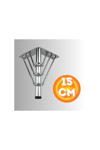 15 Cm Metal 3 Telli Koltuk Ayağı Mobilya Ayağı Ünite Ayağı Konsol Ayağı Puf Berjer Ayağı Krom