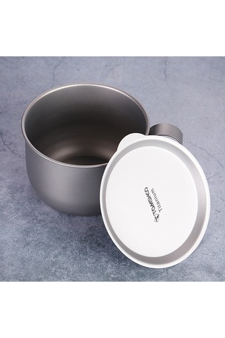 Teltree Tomshoo Ta8351 Titanyum Kahve Fincanı Kapağı - Saf Titanyum, 107mm, 23g, Gümüş Renk Diğer