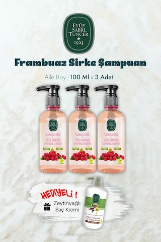 Eyüp Sabri Tuncer Frambuaz Sirke Şampuan 3 x 100 ML + Saç Kremi
