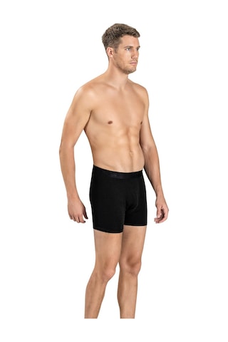 Erkek Siyah Viskoz Likralı Boxer 153-Siyah