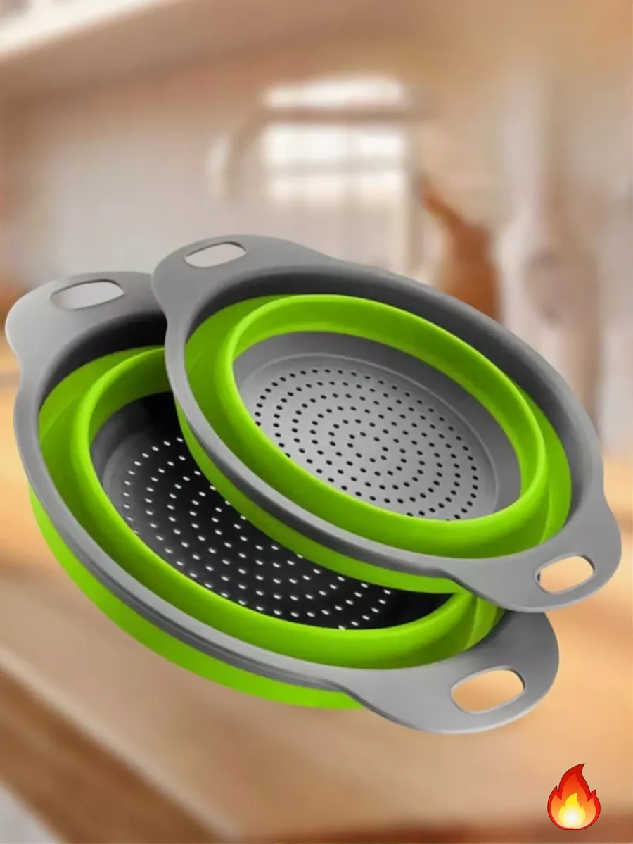 Supretto Katlanır Silikon Süzgeç 2'li Set 248246180 Mavi