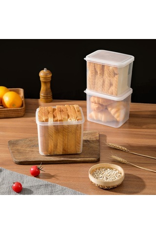 Ekmek Lover's Essential: Taze Tostlar Ve Yiyecekler İçin Şeffaf Saklama Kutusu - Dondurucu/buzdolabı Güvenli 密封保鲜盒 Çok Renkli