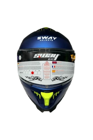 Sway SW-865 Güneş Gözlüklü Kask Mat Mavi