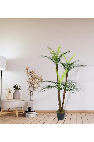 Yapay Ağaç Areka Palmiye 3Katlı 3 Dal 18 Yaprak 130cm Salon Çiçeğ