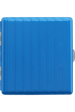 Bavul Desen Metal Kısa Sigara Tabakası 18li Mavi