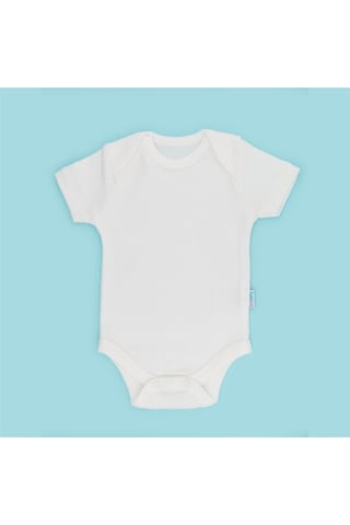 Novibaby Bebek Body Zıbın Çıtçıtlı Kısa Kol Ekru 100% Pamuk 1-3 Ay Ekru