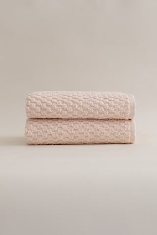 Ivory Somon Kabartma Dokulu Mikro Fiber %100 Pamuk 2li El Yüz Hav Somon