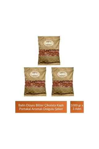 Balin Düşes Çikolata Kaplı Portakal Aromalı Sert Şeker 1000 Gr X 3 Adet