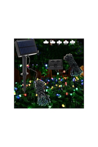 Güneş Enerjili Solar 100 Led 12 Metre Renkli Bahçe Aydınlatması Su Geçirmez Peri Led Lambası Diğer