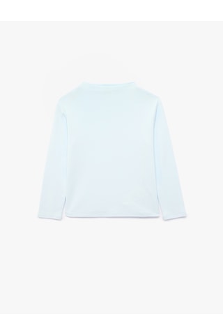 Koton Dik Yaka Modal Karışımlı Uzun Kollu Slim Fit Tişört Mavi 7wkg10187ak