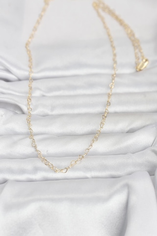 Cm 14k Gold Renk Kalp Zincirli 60 Cm Kadın Kolye - Lisinya Çok Renkli
