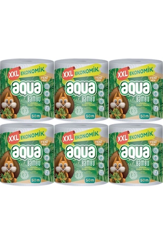 Aqua 3 Katlı Jumbo Paket Xxl Bambu Kağıt Havlu 6'lı 300 M