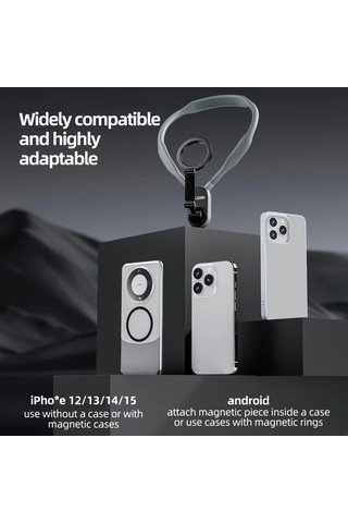 Motion003 Mavi 1 Adet Evrensel Silikon Manyetik Telefon Tutucu Boyun Askısı Spor Vlog Kamera Mavi