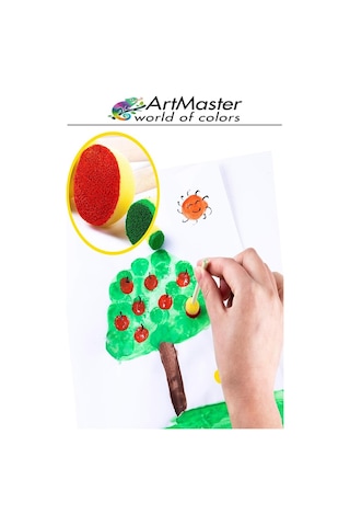 Ponpon Tampon Sünger Fırça Seti 8 Li 1 Paket Artmaster Sünger Tampon 8 Li 1 Paket Süngerli Fırça Resim Sanatı