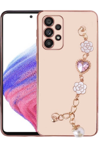 Samsung Uyumlu Galaxy A72 Kılıf El Tutamaçlı Kamera Korumalı Zore Taka Silikon Kapak Pembe