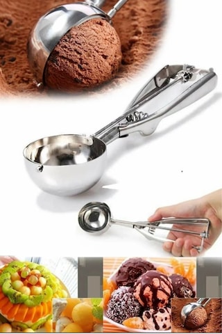 Metal Dondurma Servis Kaşığı Krom
