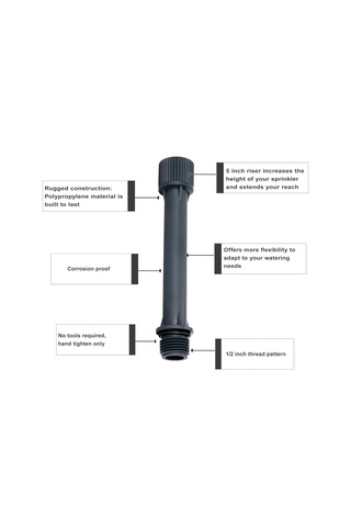 Eden 99999 Püskürtme Başlığı Yükseltici Seti, 12.7 Cm, 10 Parça, Dayanıklı Polipropilen, Araçsız Kurulum Standart