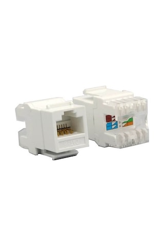 10 Adet - Rj45 Cat6 Utp 180 Derece Keystone Jack