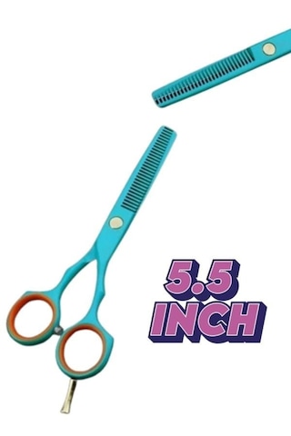 Çubuklu Turkuaz Ara Saç Kesim Makası 6 İnç Efile Makası