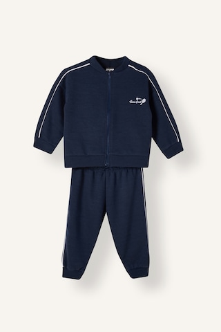 Defacto 2li Takım Baskılı Fermuarlı Sweatshirt Eşofman Altı Erkek Bebek I0150a526aunv256 Lacivert-nv256