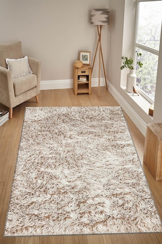 Raschel Carpet Premium Seri Lüks Bej Tavşan Tüyü Kirpi Kaymaz Taban Halı Yolluk Rctasvankırpı Bej Krem