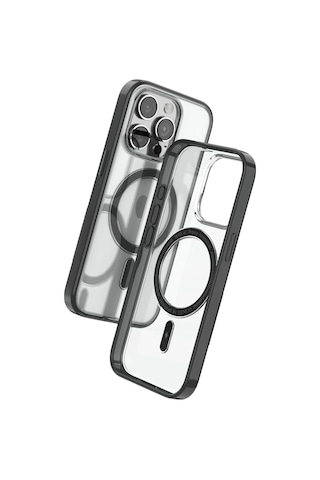 Venco - 913 - Apple iPhone Uyumlu 15 Pro Max Joly Magsafe Kapak - Glblseme - - Siyah Sıyah