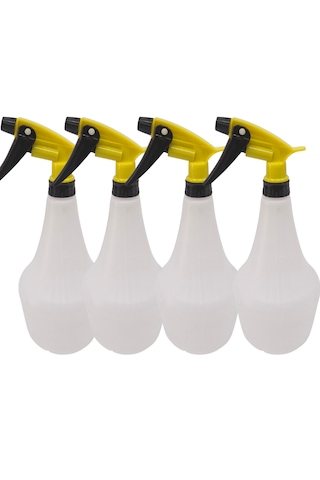 Sprey Şişesi 1 Lt Sarı, Kimyasala Dayanıklı Sprey Şişe 4 Adet